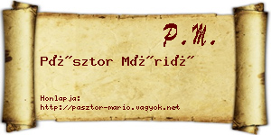 Pásztor Márió névjegykártya